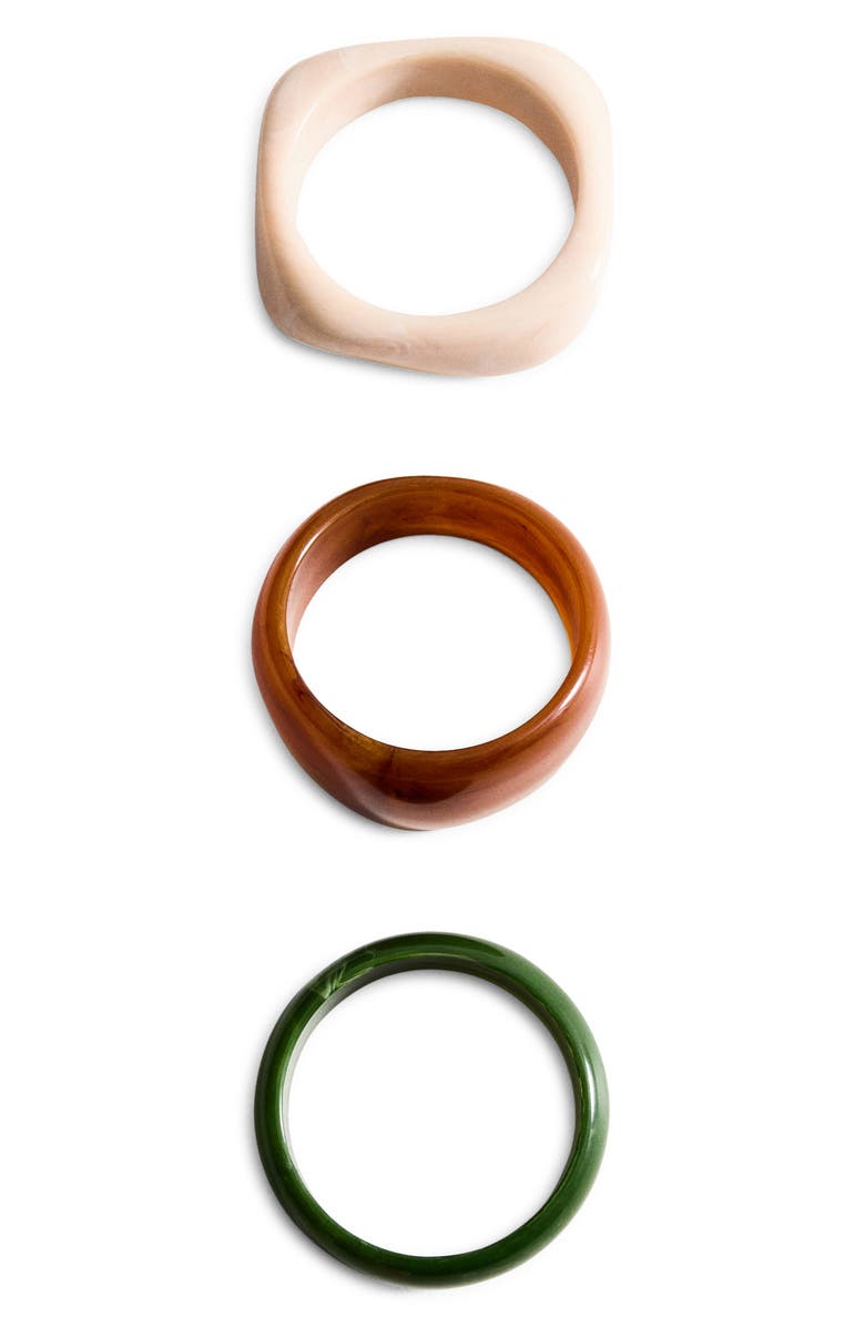 MANGO Set of 3 Assorted Bangles, Main, color, Brown