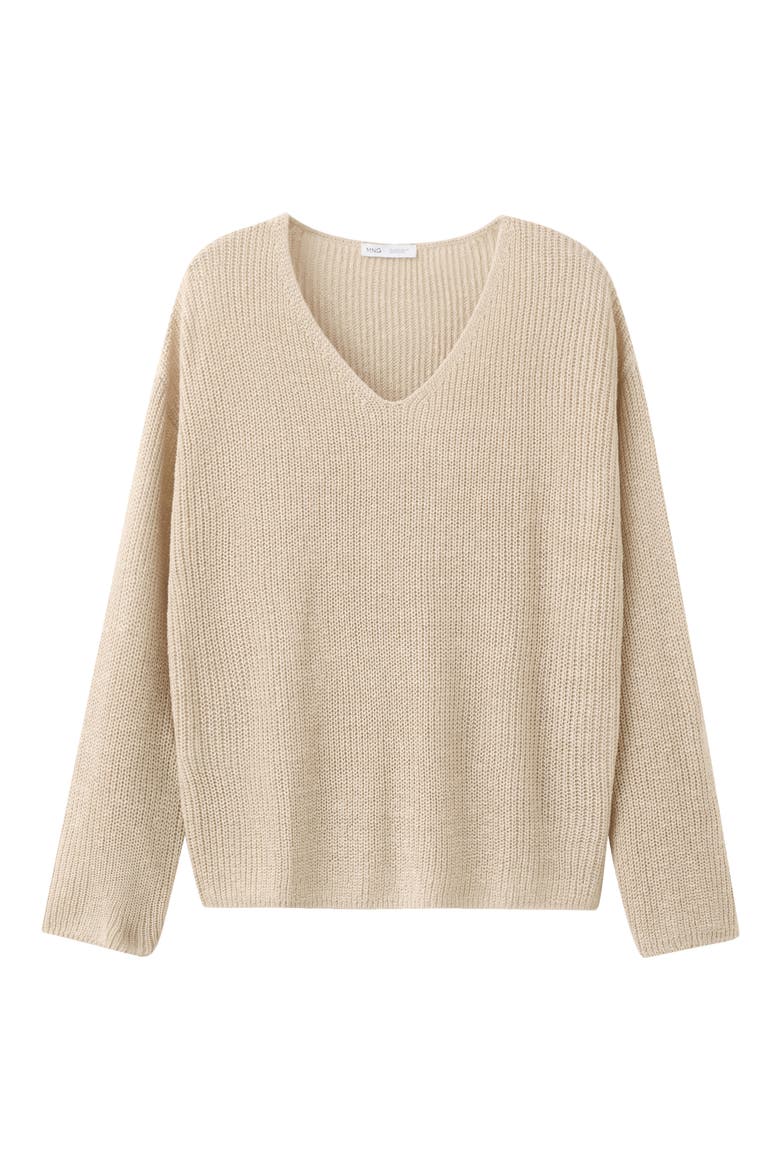 V-Neck Sweater, Alternate, color, SAND