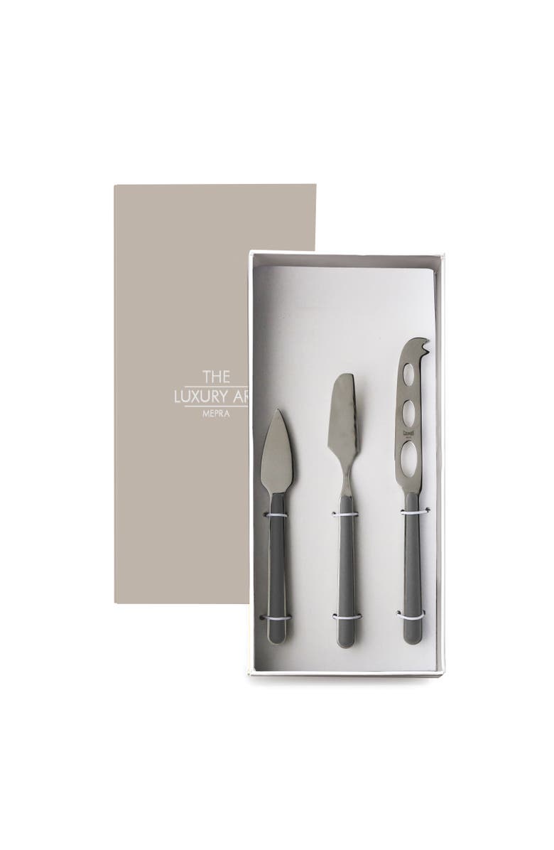 Mepra Fantasia Cheese Knives - 3 Pieces, Alternate, color, Vicuna