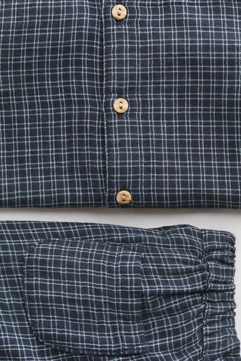 2-piece Cotton Set, Alternate, color, Navy blue/checked