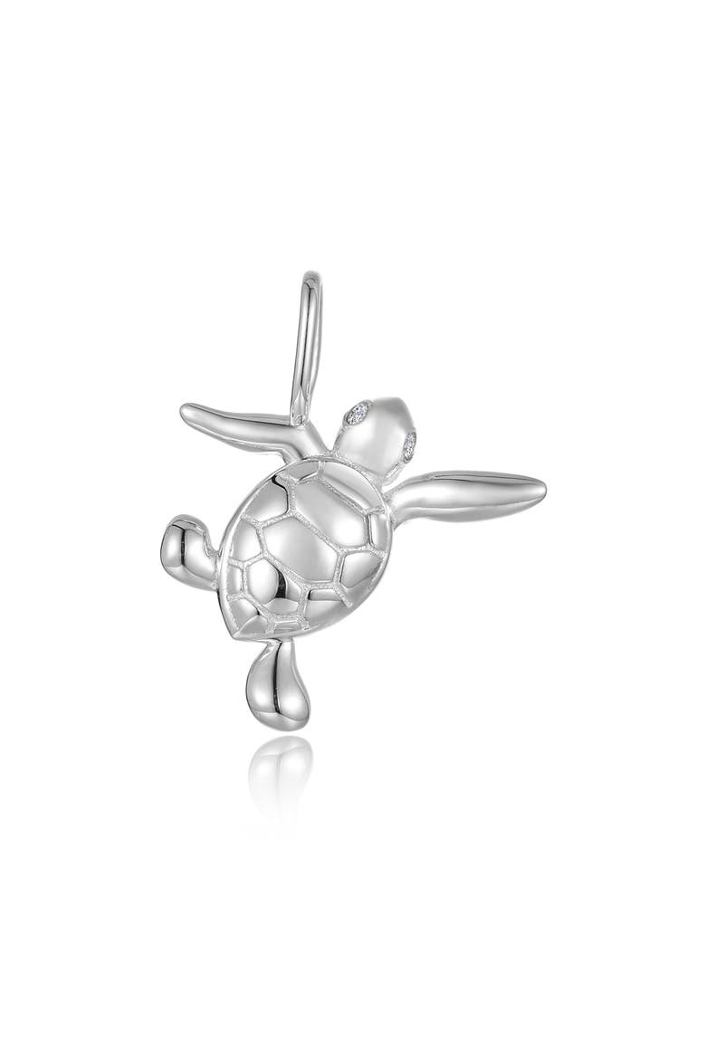 Sea Turtle Pendant Charm, Main, color, SILVER
