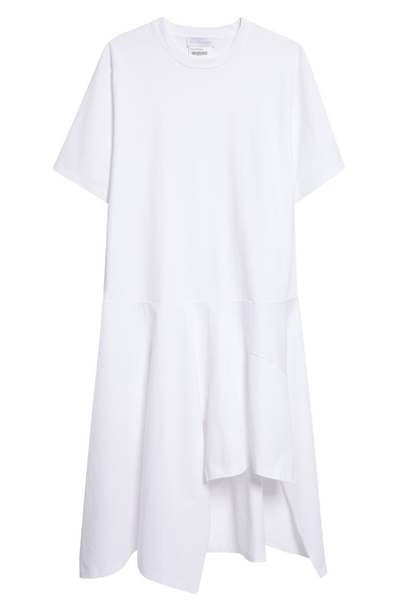 Stella McCartney Deconstructed Organic Cotton T-Shirt Dress, Alternate, color, Pure White