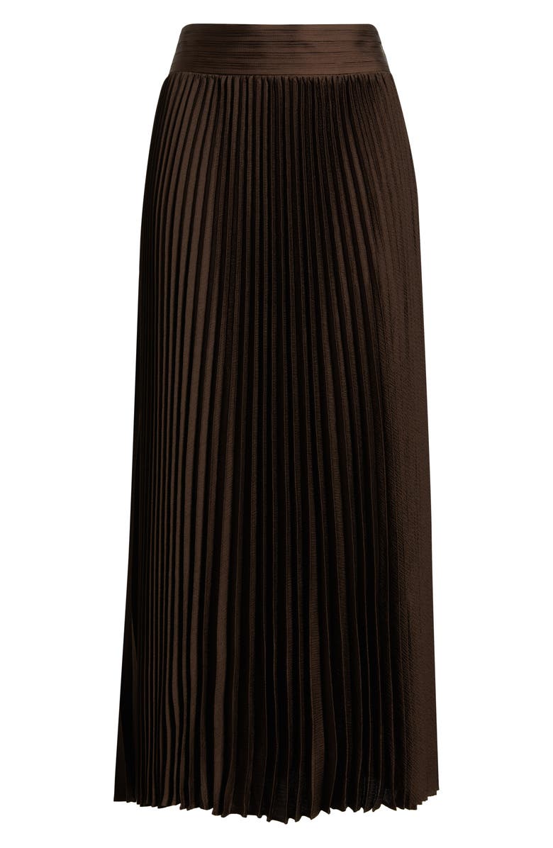 Elie Tahari The Ayla Pleated Midi Skirt, Alternate, color, Bistro Brown