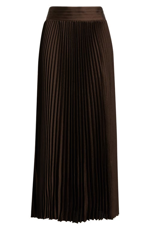 Elie Tahari The Ayla Pleated Midi Skirt In Brown