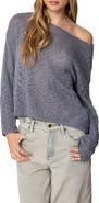 EDIKTED Bri One-Shoulder Open Stitch Sweater