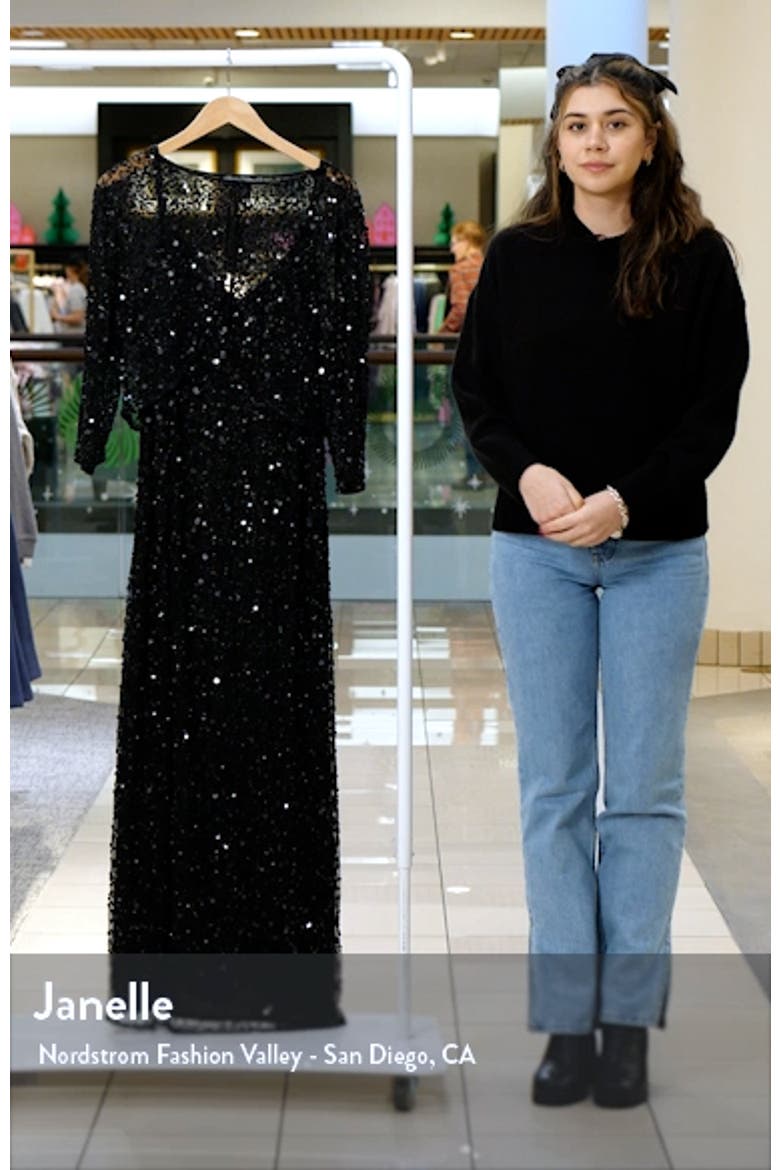 Sequin Mesh Gown with Jacket video