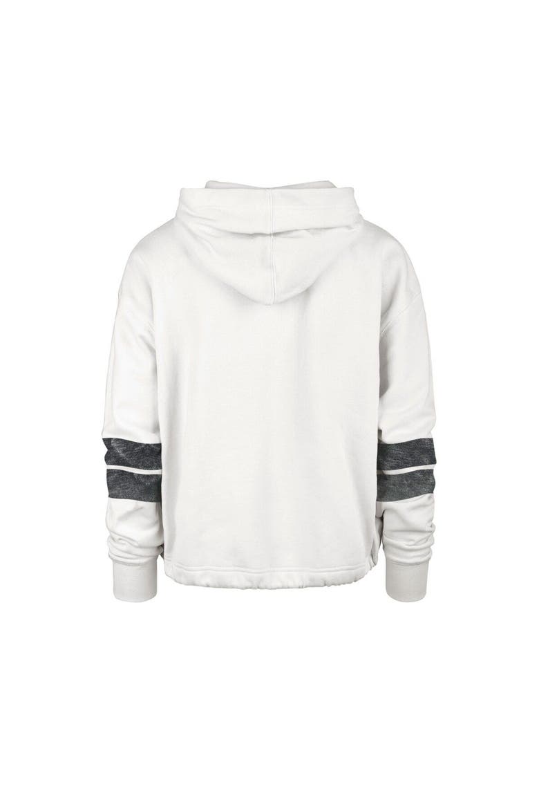 Women's '47 Cream Brooklyn Nets Emerson Stripe Cropped Pullover Hoodie, Alternate, color, Cream
