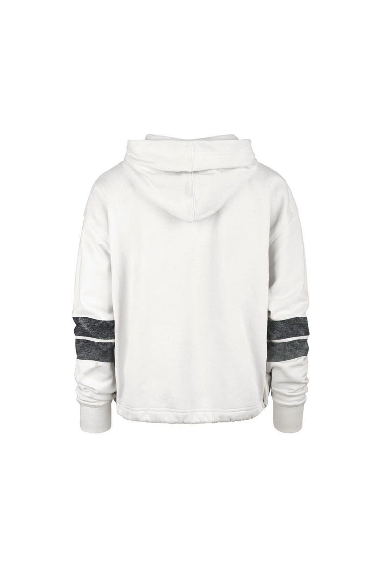 '47 Women's '47 Cream Brooklyn Nets Emerson Stripe Cropped Pullover Hoodie, Alternate, color, Cream