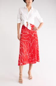 NORDSTROM RACK Chiffon Pleated Midi Skirt