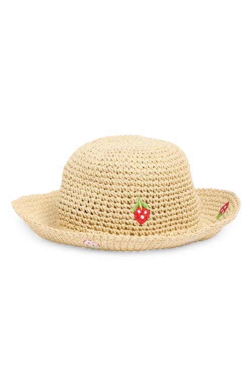 Vince Camuto Embroidered Straw Bucket Hat