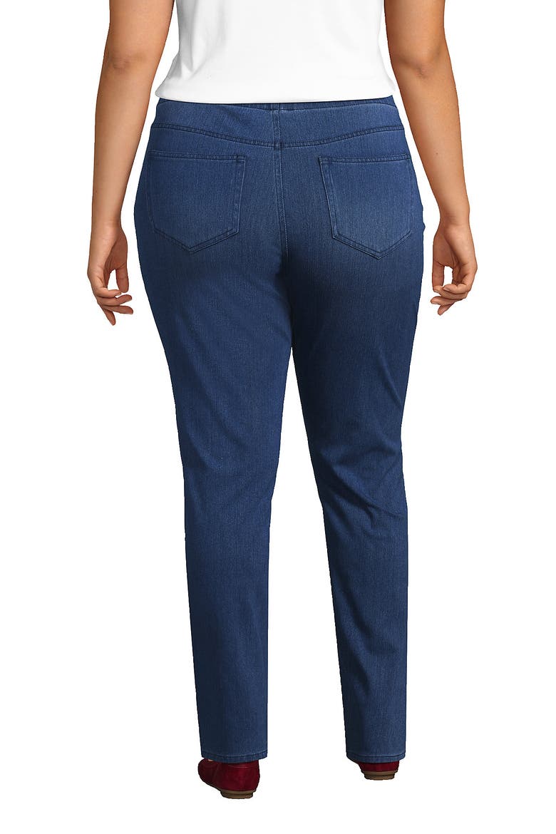 Starfish High Rise Knit Denim Straight Jeans, Alternate, color, Medium Sea Blue