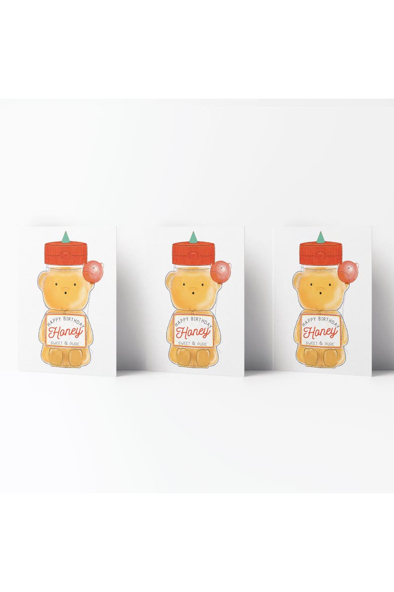Birthday Greeting Card Pack (3ct) "Sweet Birthday Honey Bear", Main, color, Multi-Pack