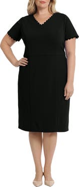 Maggy London Short Sleeve Midi Sheath Dress