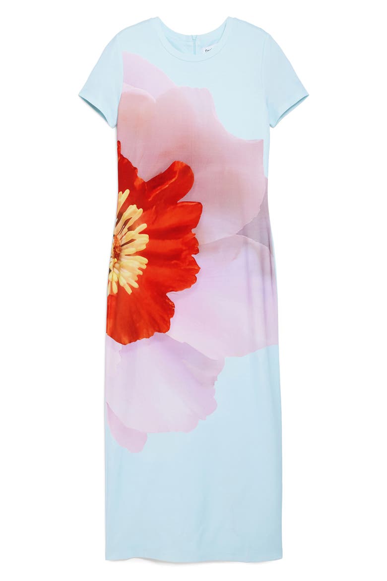 Short Sleeve Midi Dress, Alternate, color, BLUE