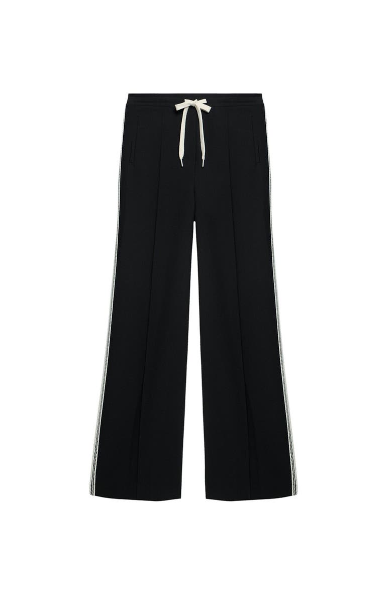 MINT VELVET Crochet Trim Wide Trousers, Alternate, color, Black