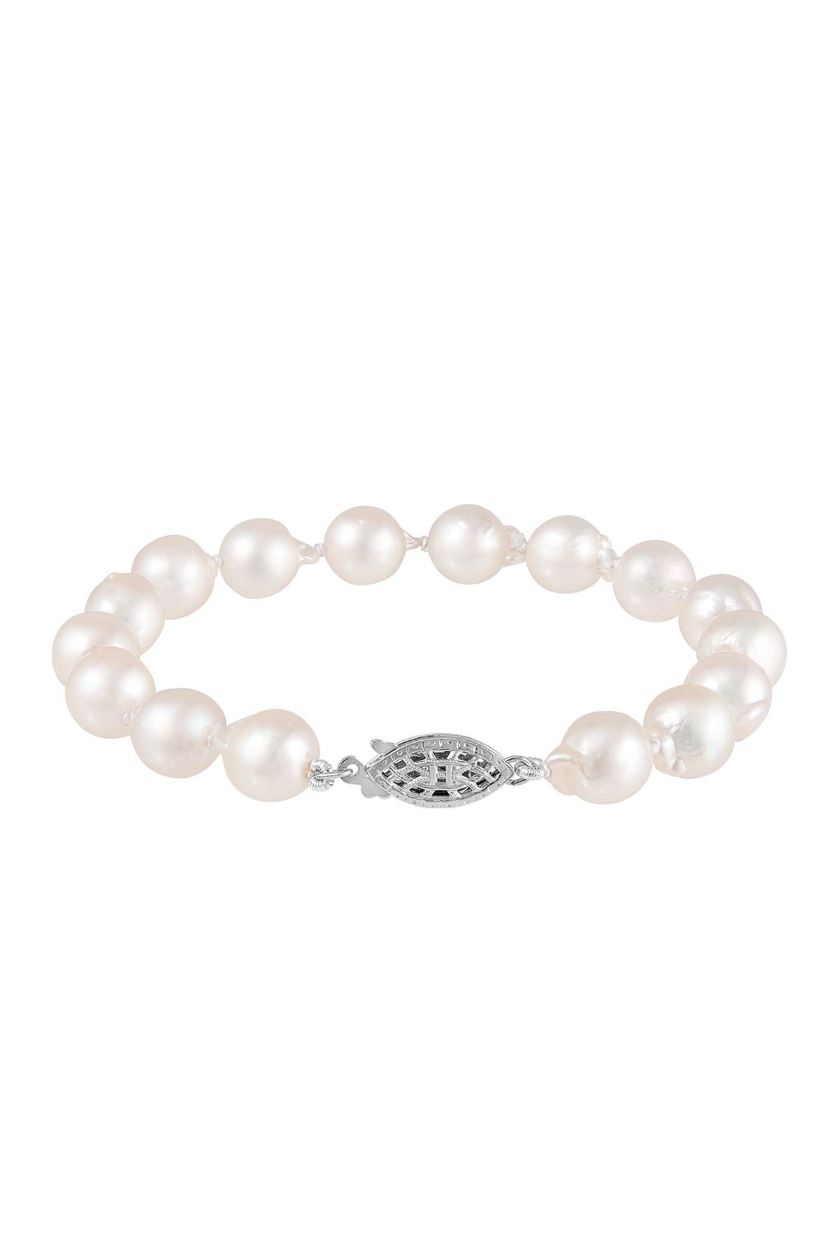 SPLENDID PEARLS 7-8mm Natural White Japanese Akoya Pearl Bracelet