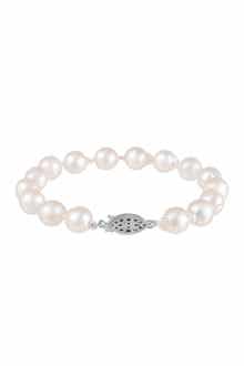 SPLENDID PEARLS 7-8mm Natural White Japanese Akoya Pearl Bracelet