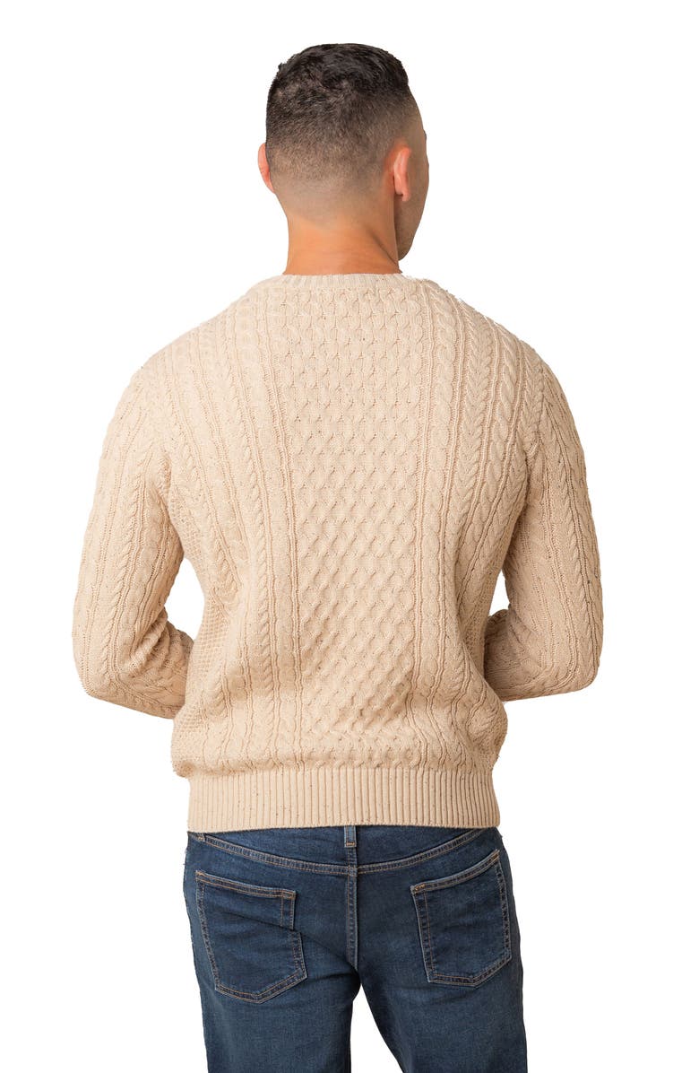 Hope & Henry Organic Cotton Fisherman Sweater, Alternate, color, Natural Fleck