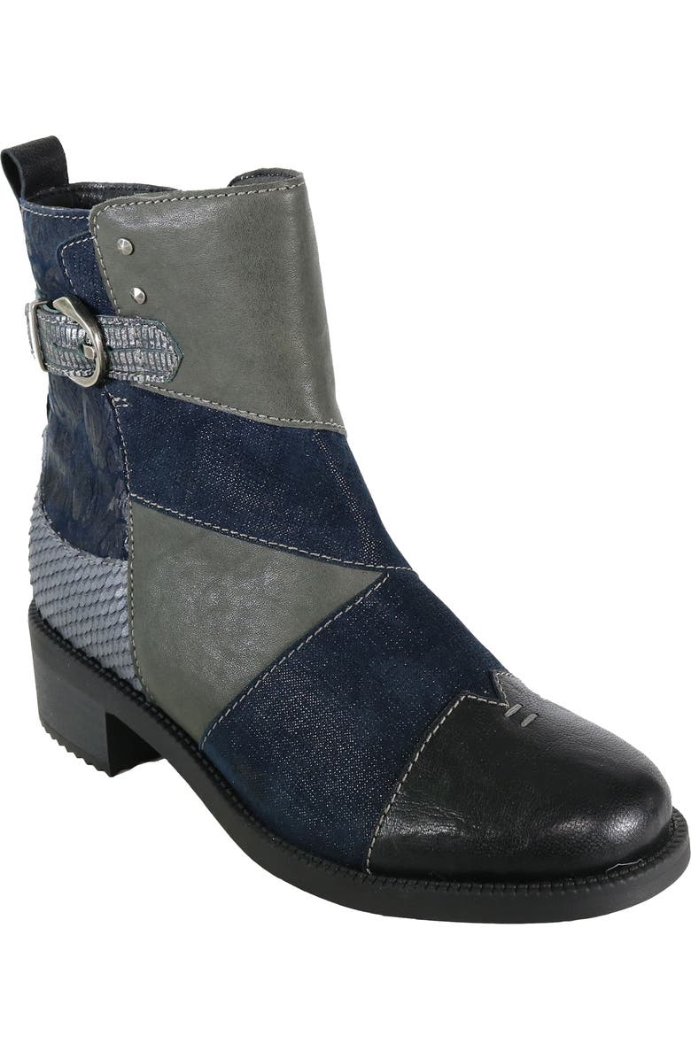 David Tate Swinger Cap Toe Bootie, Main, color, Black/ Grey/ Blue