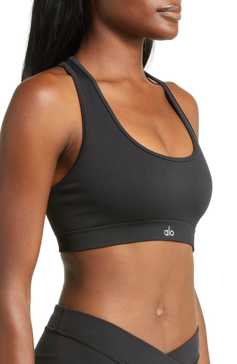 Alo Seamless Rib Sports Bra, Alternate, color,