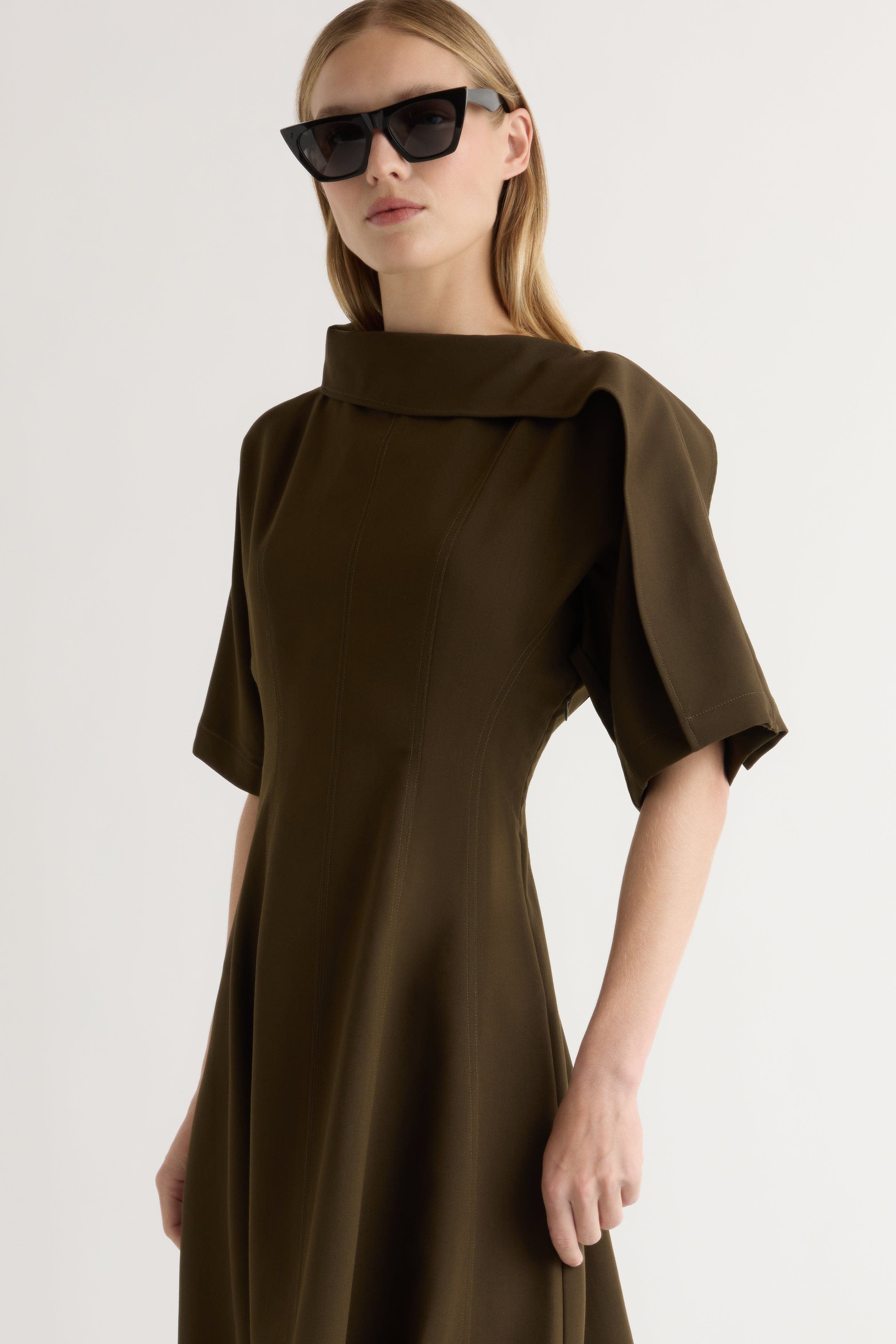 Addison Foldover Scarf-Neck Dress - image 2