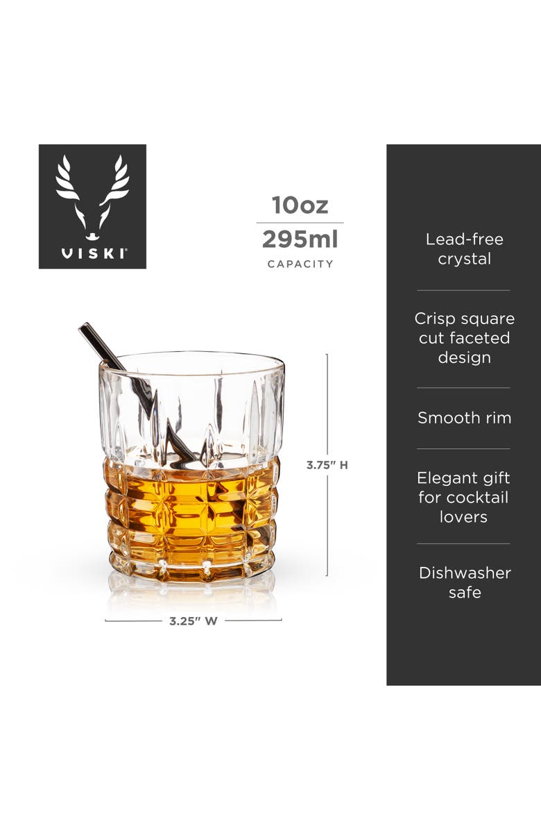 Viski Highland Crystal DOF Tumblers Set of 4, Alternate, color,