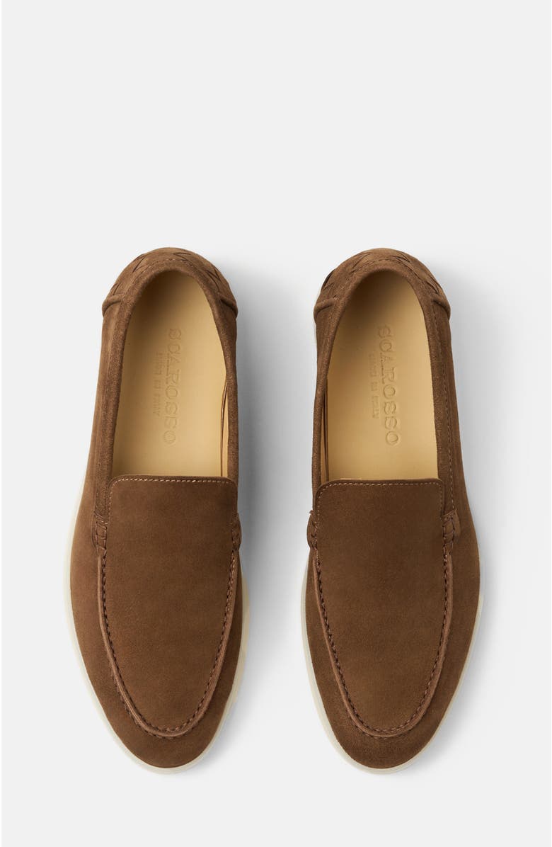 SCAROSSO Ludovica Woven Loafers, Alternate, color, Chocolate - Suede