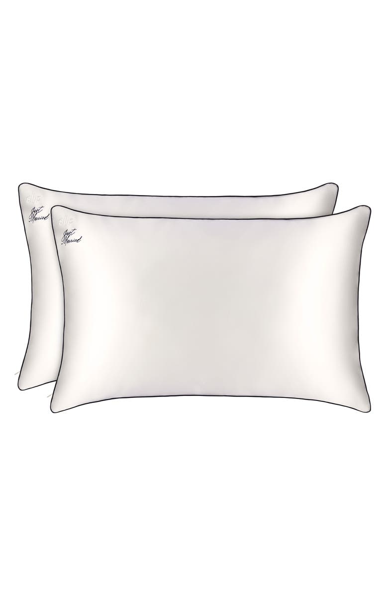 slip Just Married Pure Silk Pillowcase Duo, Main, color,