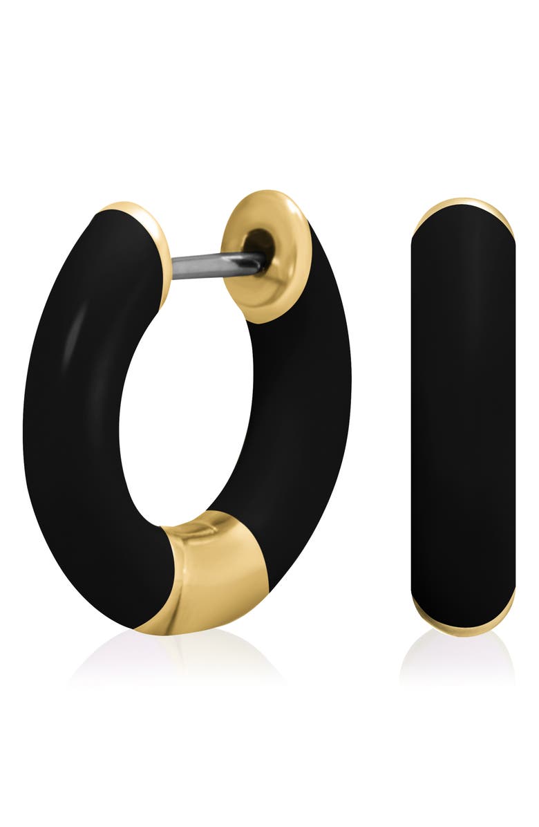 ES JEWELRY Tubular Enamel Hoop Earrings, Alternate, color,