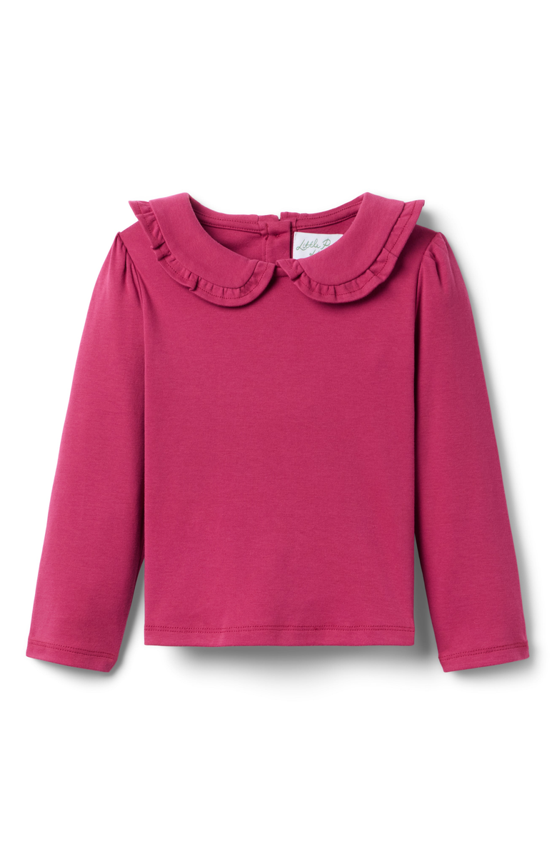 Little Paper Kids Laurel Long Sleeve Knit Tee, Main, color, Raspberry