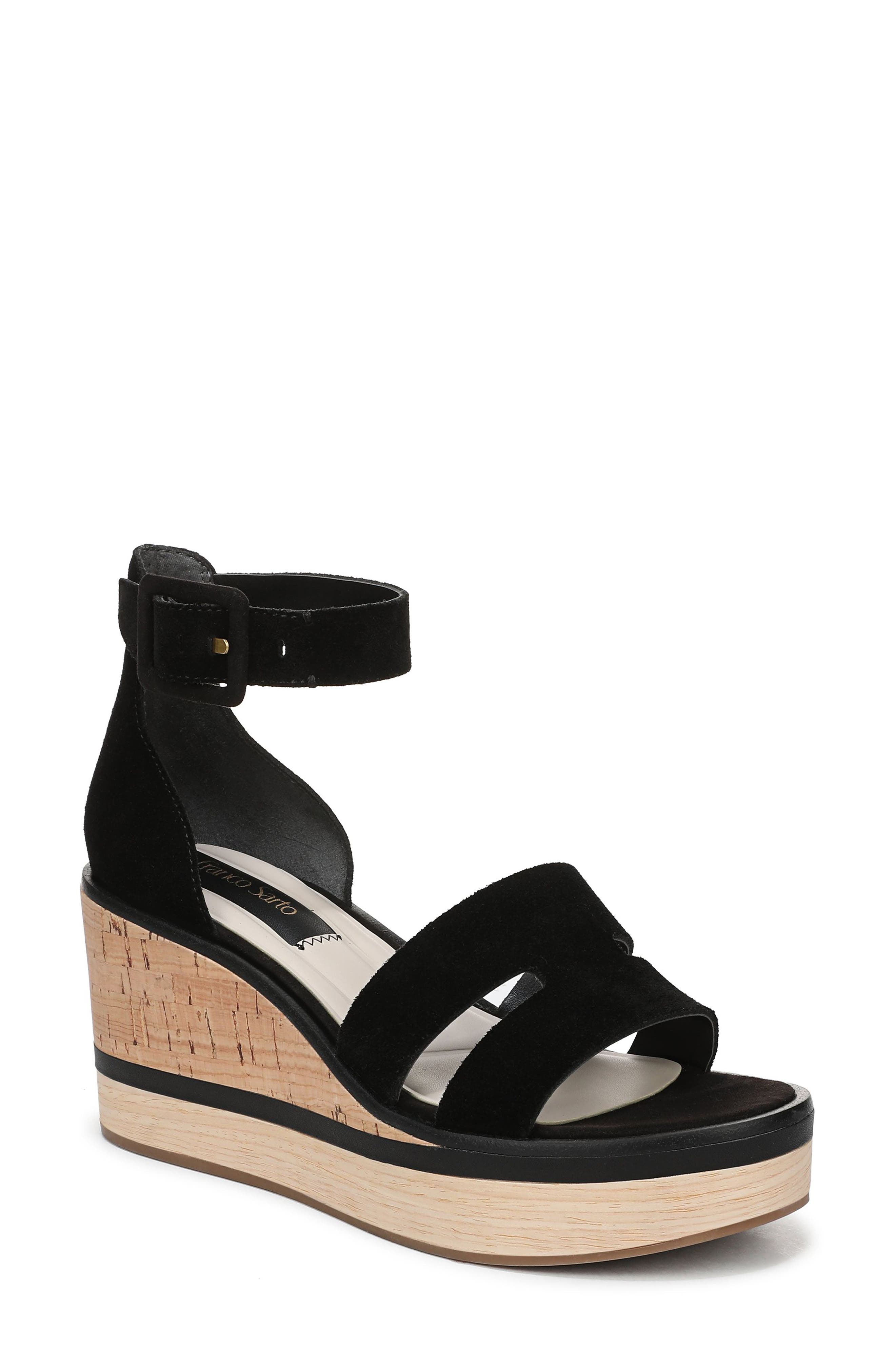 Franco Sarto Madaya Platform Wedge Sandal, Main, color, Black