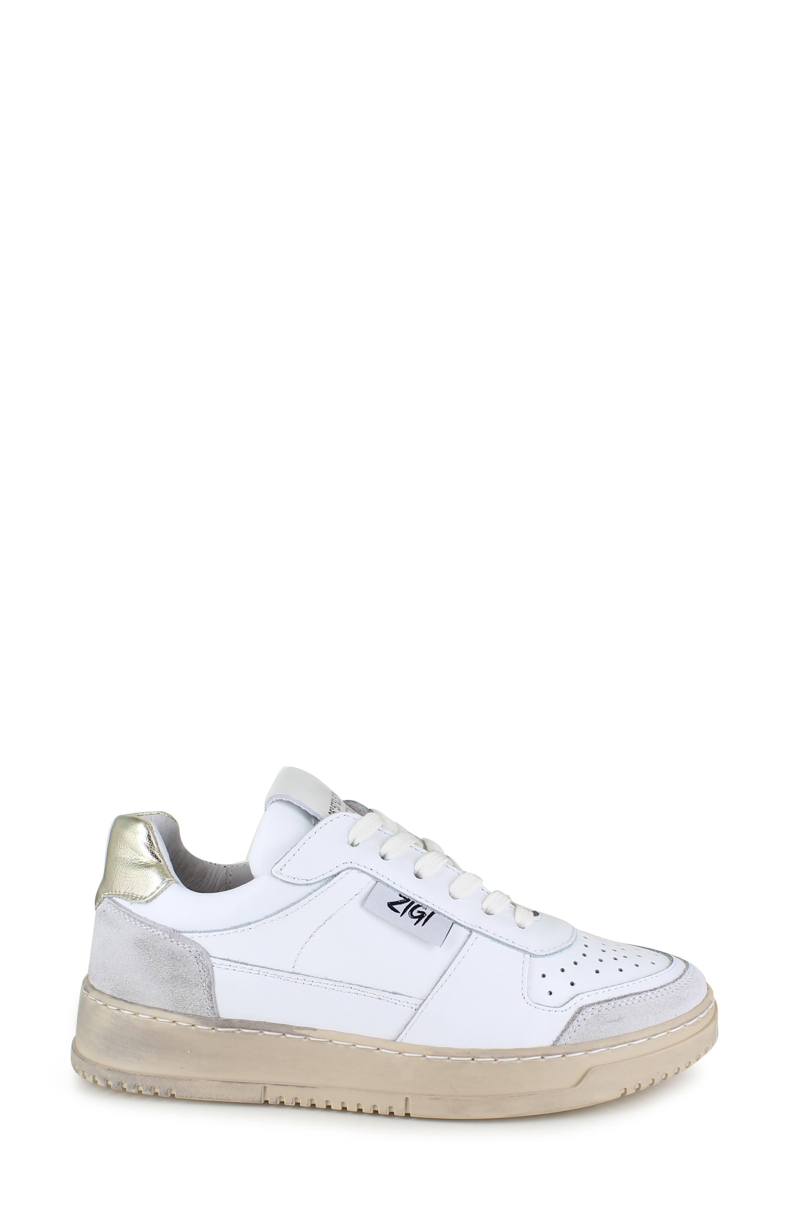 ZIGI Senta Sneaker, Alternate, color, White Leather