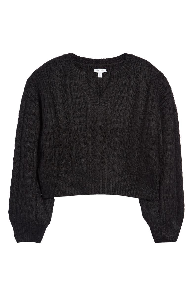 Topshop Cable Knit Sweater, Alternate, color,