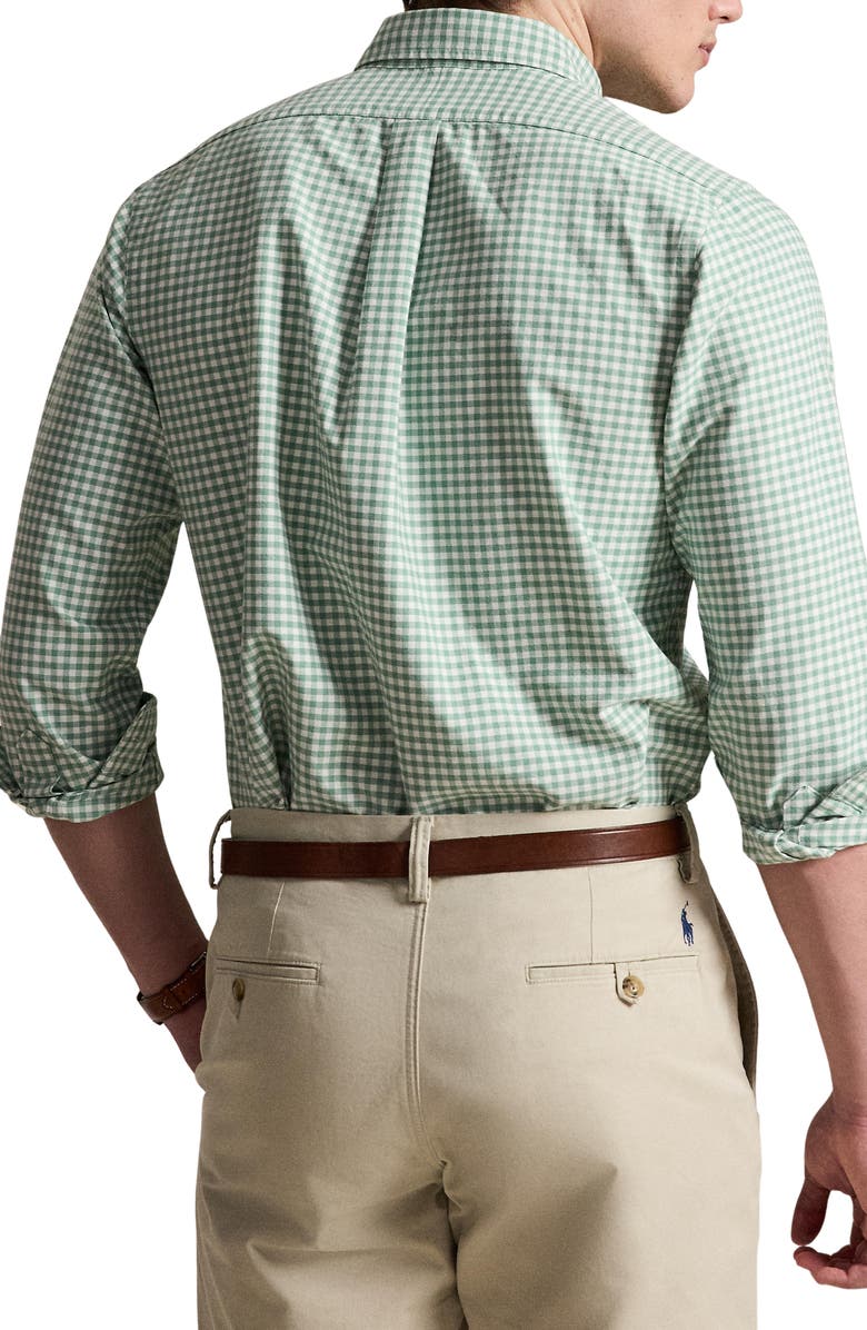 Polo Ralph Lauren Classic Fit Gingham Cotton Button-Down Oxford Shirt, Alternate, color, Faded Mint/ White
