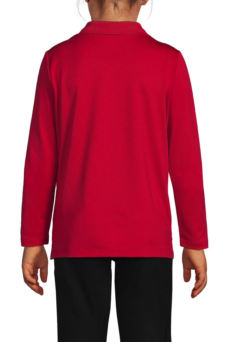 School Uniform Girls Long Sleeve Feminine Fit Rapid Dry Polo Shirt, Alternate, color, Red