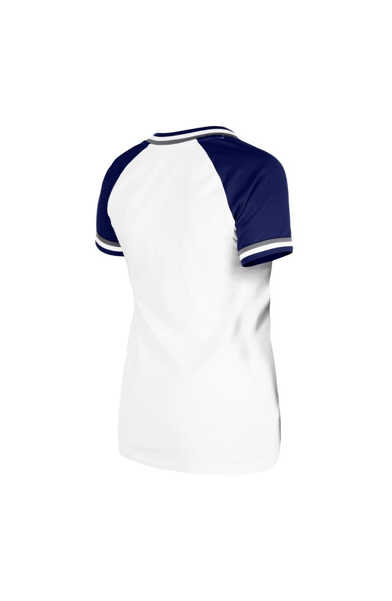 New Era Women's New Era White Los Angeles Dodgers Jersey Double Binding Raglan V-Neck T-Shirt, Alternate, color, 
