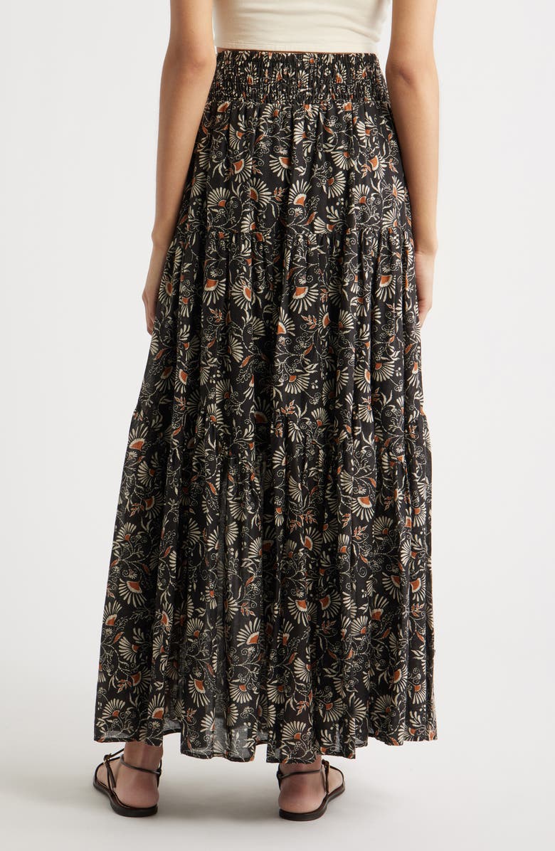 Rails Peony Floral Tiered Cotton Maxi Skirt, Alternate, color, 