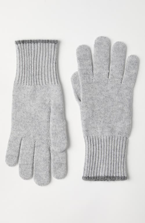 Brunello Cucinelli Knitted Cashmere Gloves In Gray