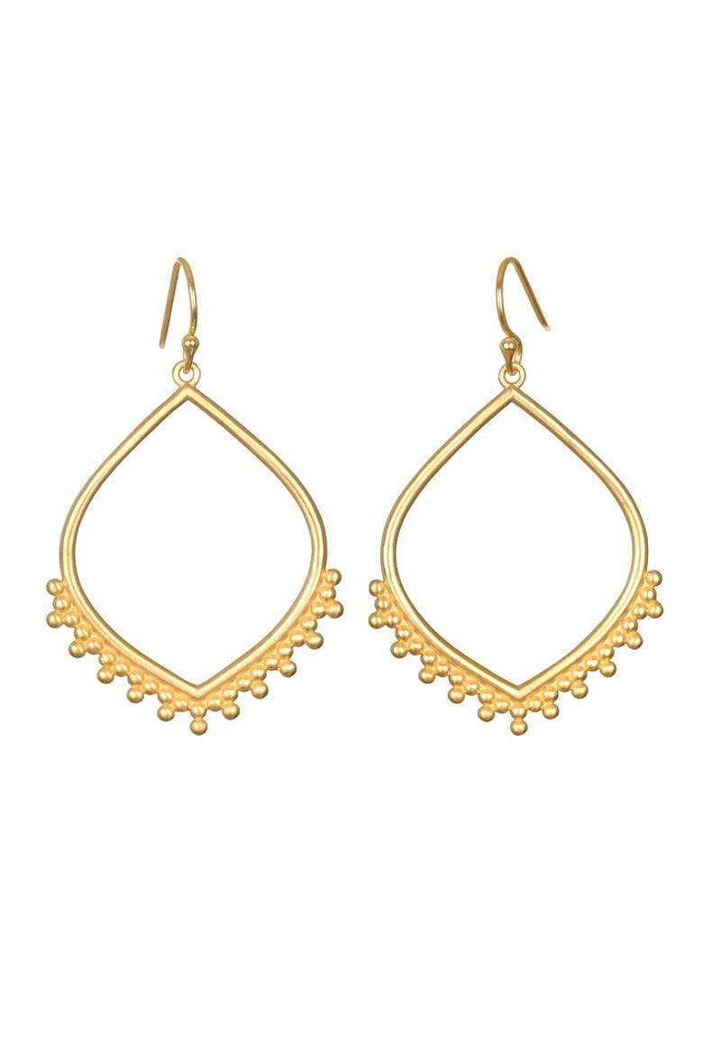 Open to Receive Lotus Petal Hoop Earrings, Main, color, Gold