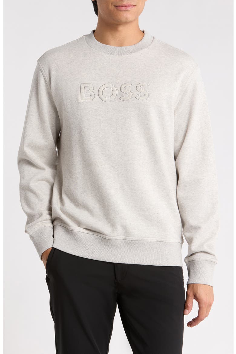 We Logo Cotton Sweatshirt, Main, color, OPEN GREY