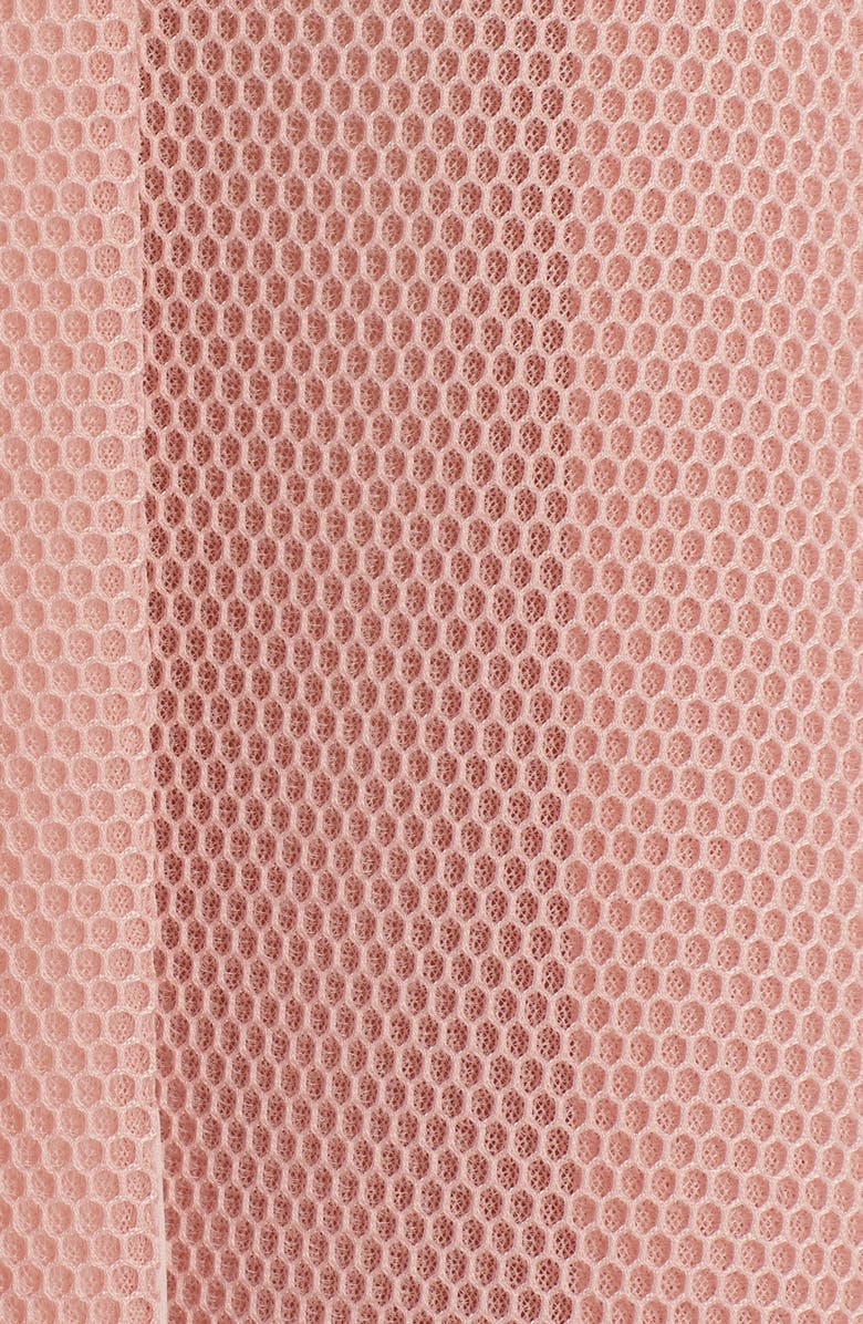 Fendi Pleated Long Sleeve Mesh Midi Shirtdress, Alternate, color,