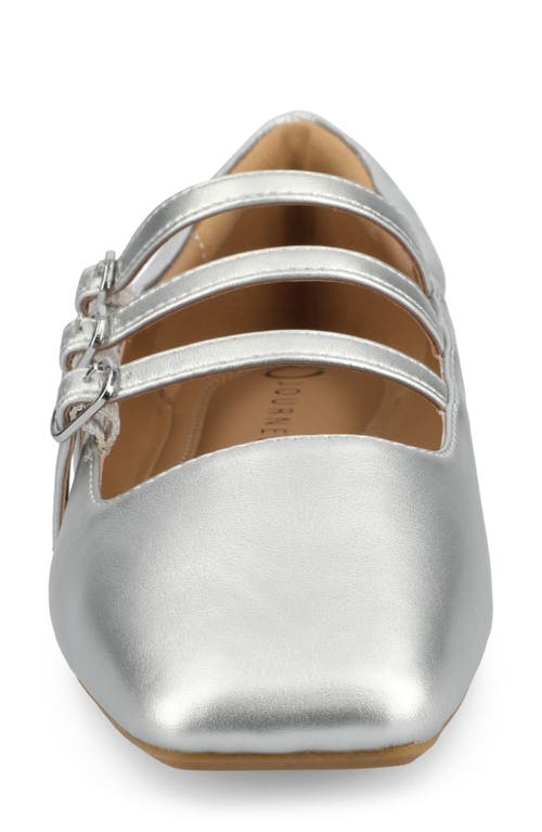 Shop Journee Collection Darlin Multi Strap Mary Jane Flat In Silver
