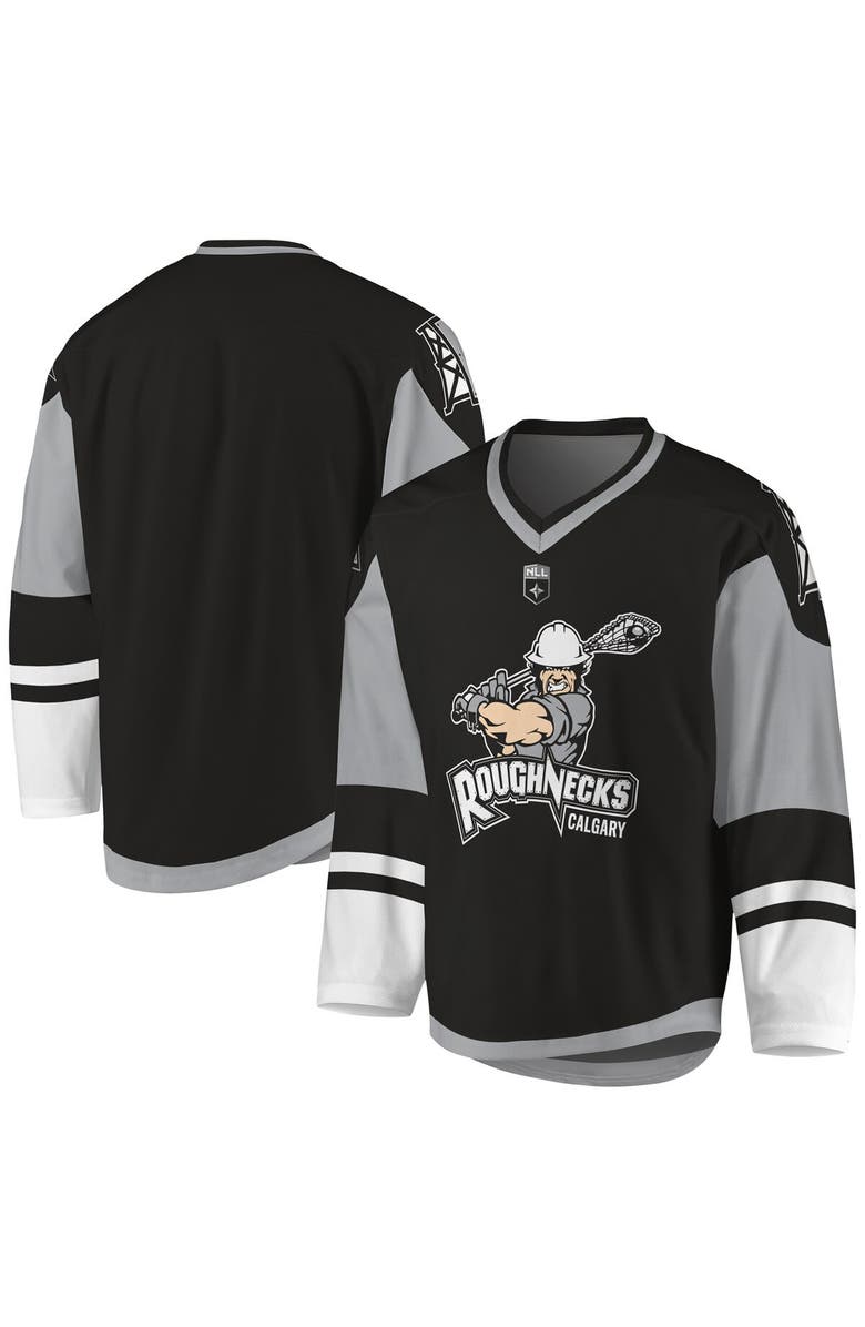 ADPRO Sports Men's Black/Gray Calgary Roughnecks Sublimated Replica Jersey, Alternate, color, Black