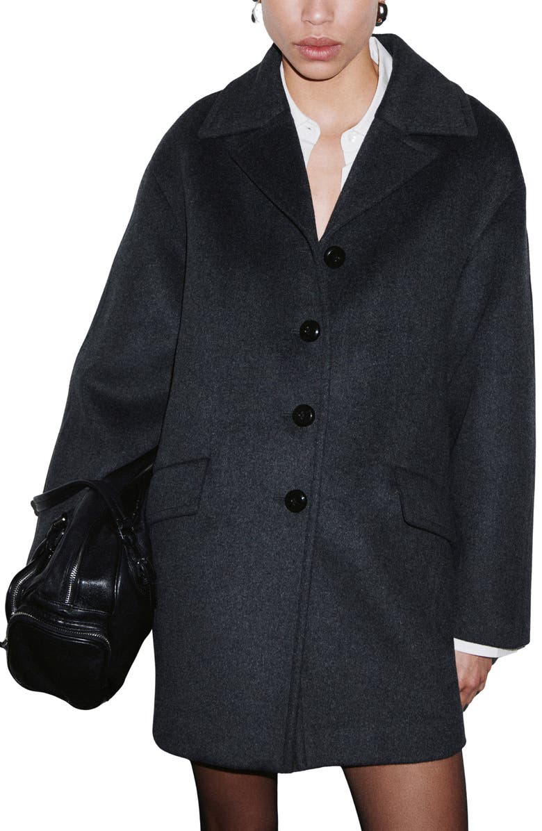 MANGO Wool Blend Coat, Main, color, Grey