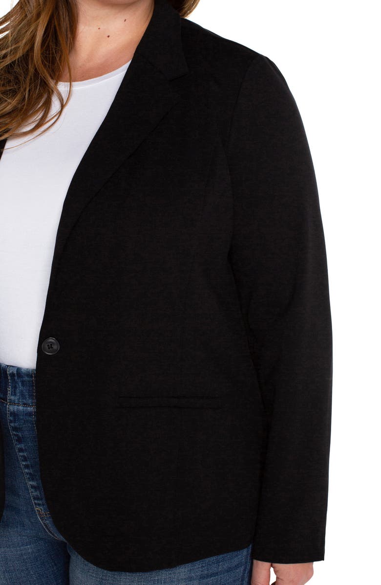 Liverpool Los Angeles Fitted One-Button Blazer, Alternate, color, Black
