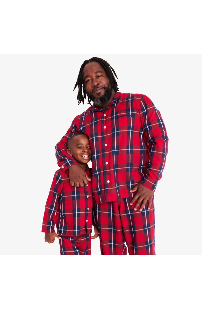 Primary Grown-Ups Plaid Flannel PJ Top, Alternate, color, 