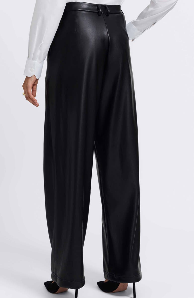 Foxcroft Ciara Wide Leg Faux Leather Pants, Alternate, color, Black