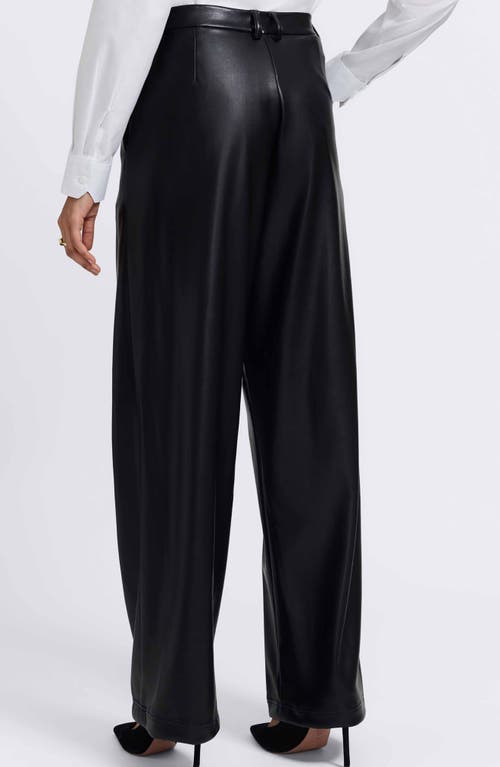 Foxcroft Ciara Wide Leg Faux Leather Pants In Black