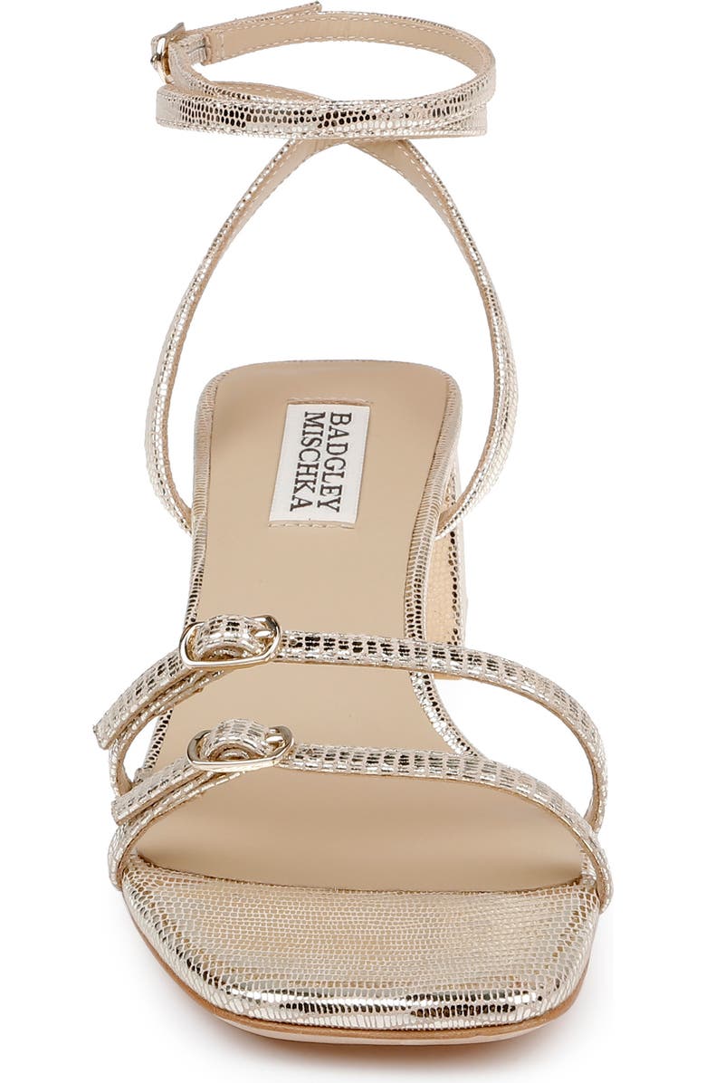 Badgley Mischka Collection Dania Ankle Strap Sandal, Alternate, color, Gold Lizard