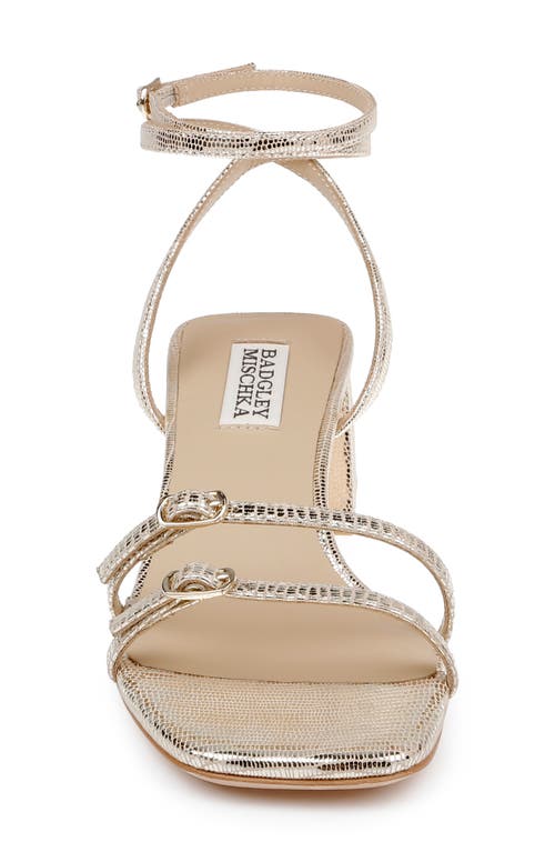 Shop Badgley Mischka Collection Dania Ankle Strap Sandal In Gold Lizard